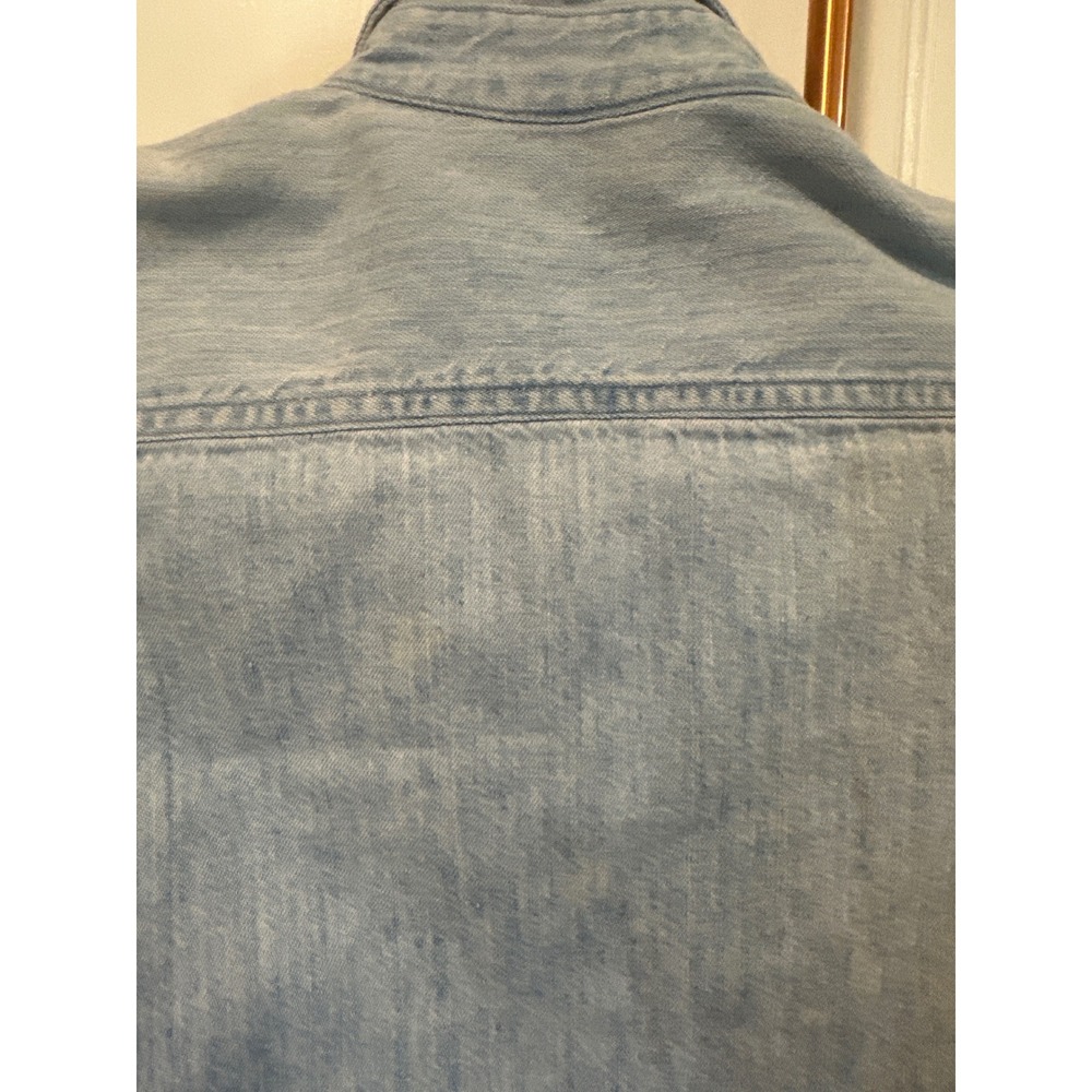 Levi's kids Small Denim Button Down Shirt VTG Light Wash Cotton Cowboy Longsleev - Picture 5 of 8